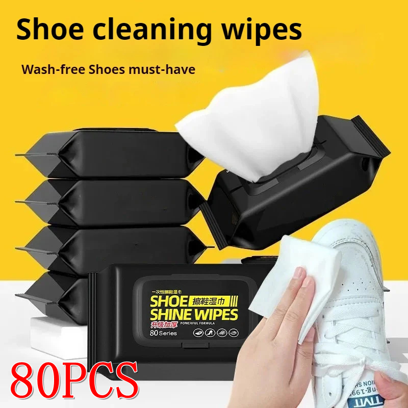 Sneaker Care Wipes - 12/30/80PCS รองเท้าผ้าใบทําความสะอาดรองเท้าทําความสะอาดแบบพกพาทิ้งที่มีประสิทธิภาพผ้าเช็ดทําความสะอาดรองเท้าผ้าเช็ดทําความสะอาดผ้าทํางานบนรองเท้าสีขาว