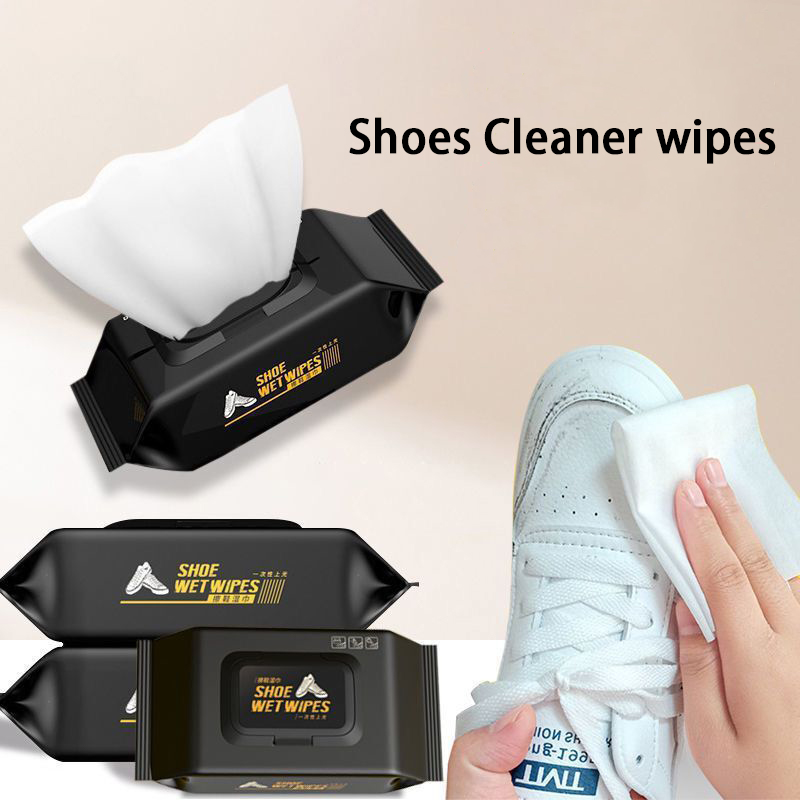 Sneaker Care Wipes - ผ้าเช็ดทําความสะอาดรองเท้า ผ้าเช็ดทําความสะอาดรองเท้าผ้าใบ แบบพกพา ผ้าเช็ดทําความสะอาดทรงพลังแบบใช้แล้วทิ้ง ผ้ารองเท้าทํางานบนรองเท้าสีขาว