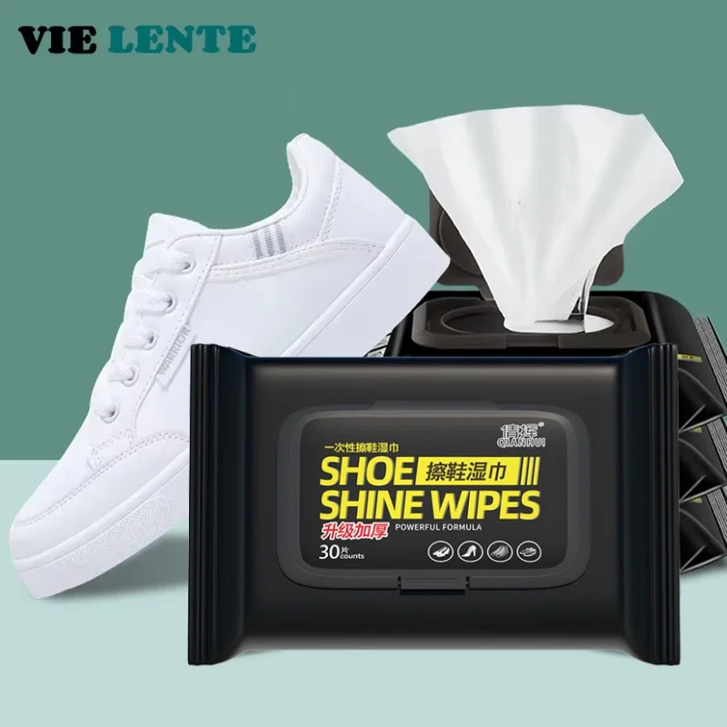 Sneaker Care Wipes - 12-60 ชิ้นทิ้งรองเท้าผ้าเช็ดทําความสะอาดแบบพกพาสีขาวรองเท้าทําความสะอาดผ้าเช็ดทําความสะอาดรองเท้าผ้าใบทําความสะอาด Quick เช็ดเปียก VIE LENTE
