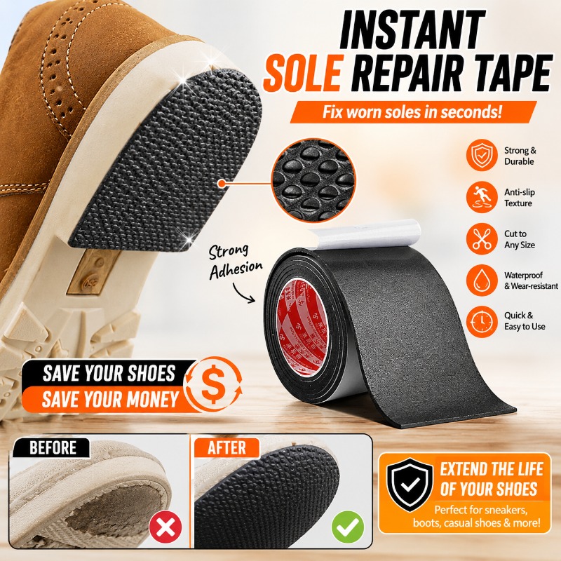 Sneaker Care Service - แผ่นกันลื่นแบบเงียบสำหรับรองเท้าผ้าใบ 1 ชิ้น แผ่นลดเสียงรบกวน แผ่นซ่อมส้นรองเท้า ช่วยยืดอายุการใช้งาน