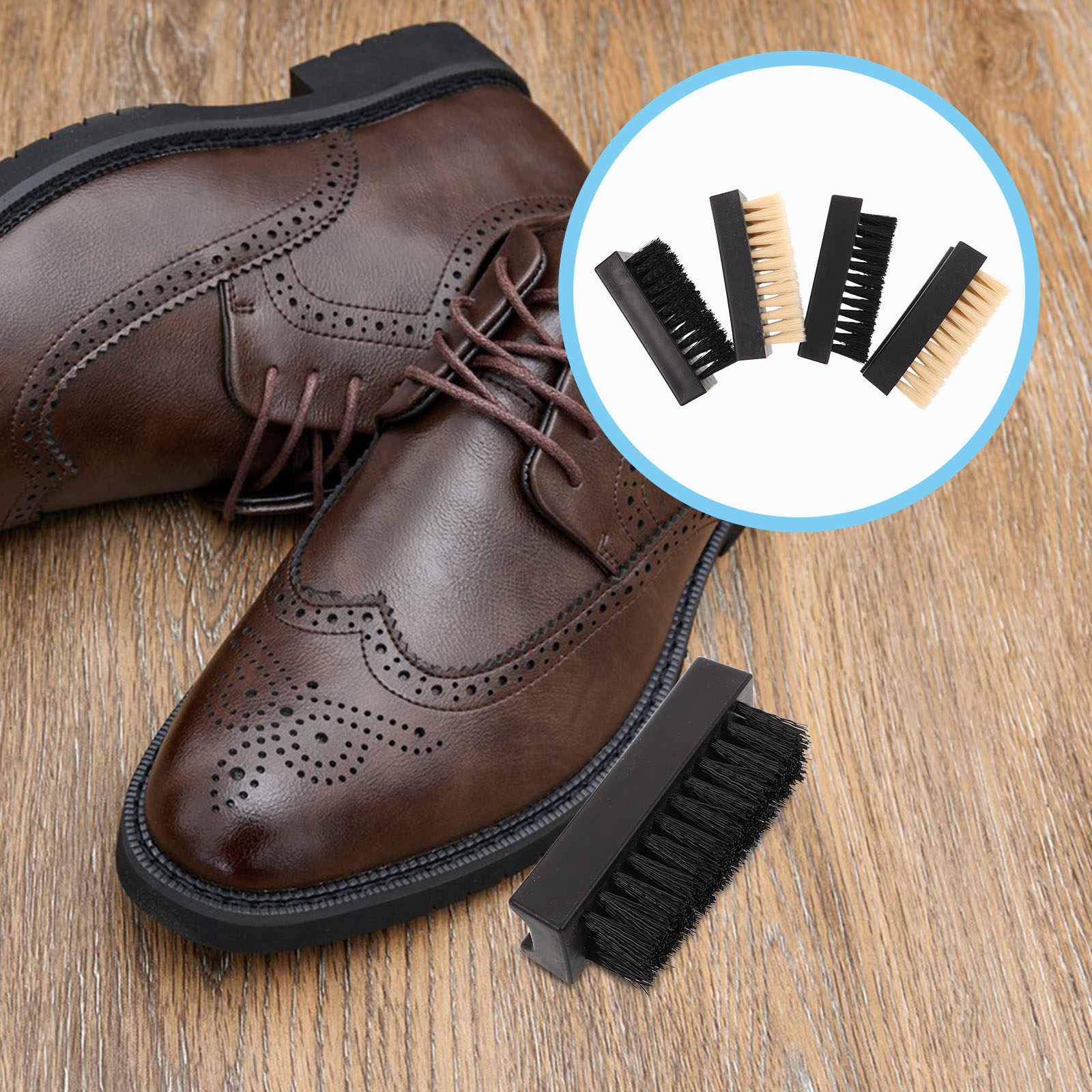 Sneaker Care For Suede - ชุดแปรงทำความสะอาดรองเท้า 4 ชิ้น แปรงอเนกประสงค์ ขนแปรงนุ่มและแข็ง สำหรับรองเท้าผ้าใบ