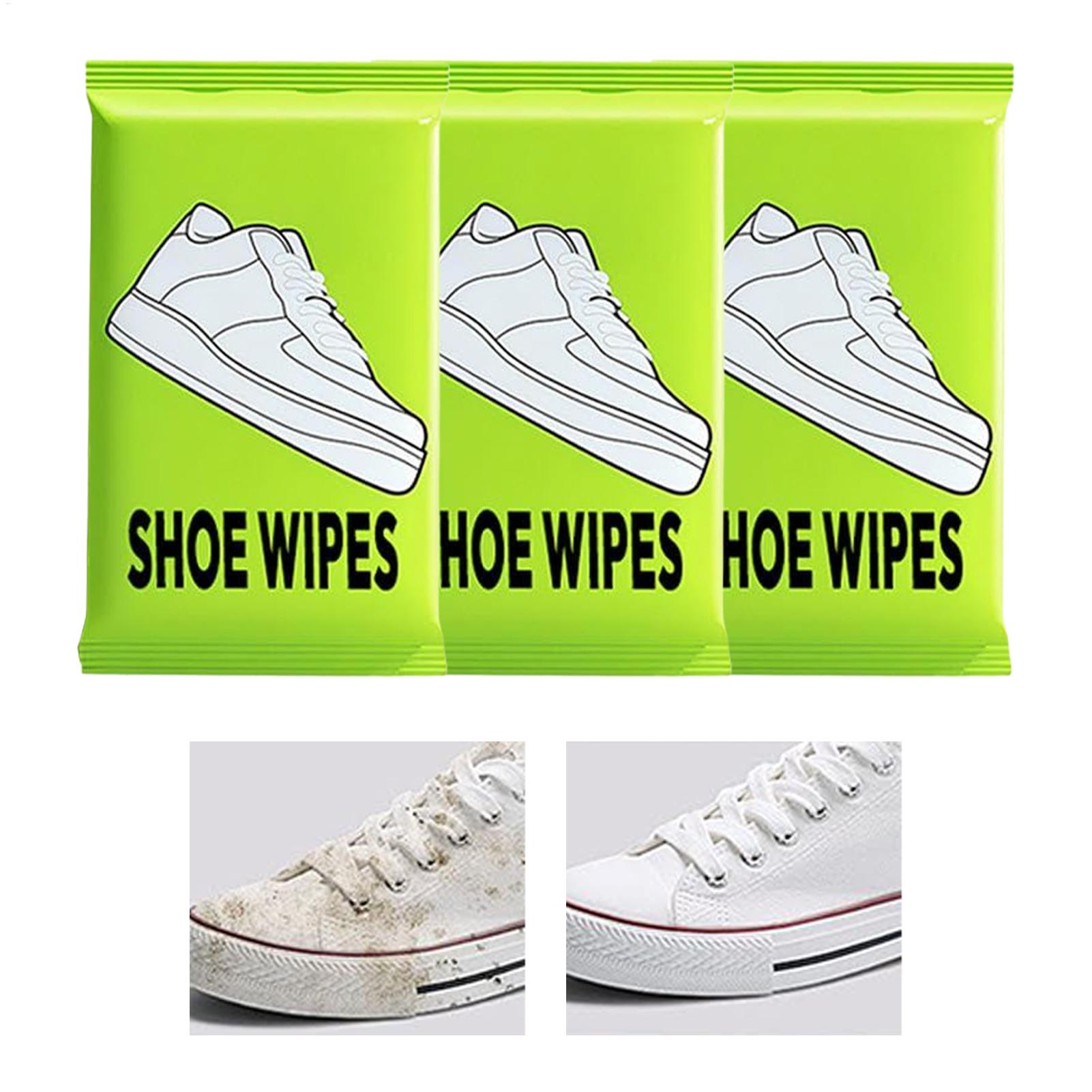 Sneaker Care Wipes - ผ้าเช็ดทำความสะอาดรองเท้าแบบพกพา 3 ถุง สำหรับรองเท้าสีขาว ผ้าเช็ดทำความสะอาดรองเท้าผ้าใบแบบเปียก