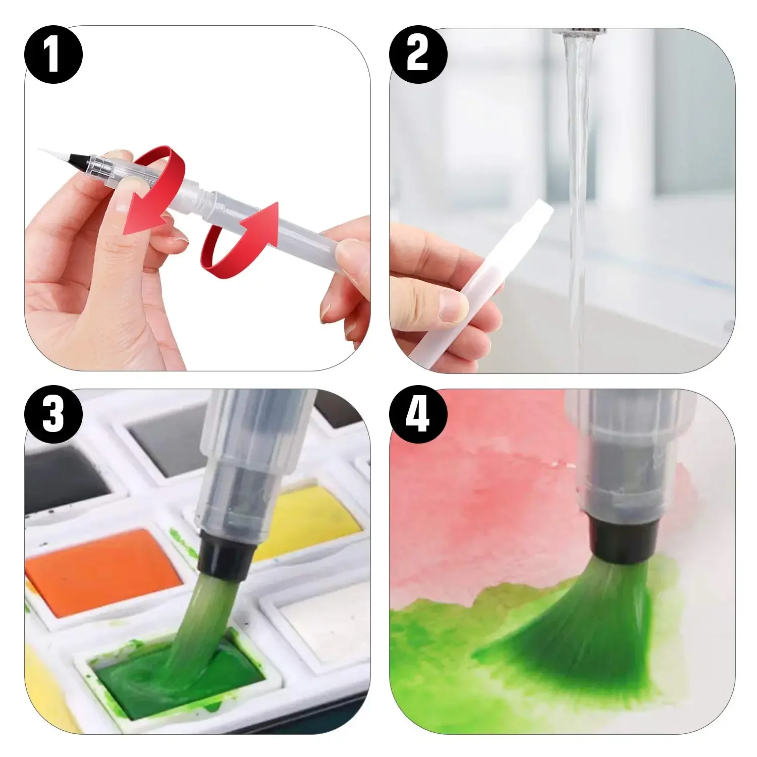 3/6 ชิ้นสีน้ําชุดปากกาแปรง, สี - Midsole Marker Paint บทวิจารณ์และราคา